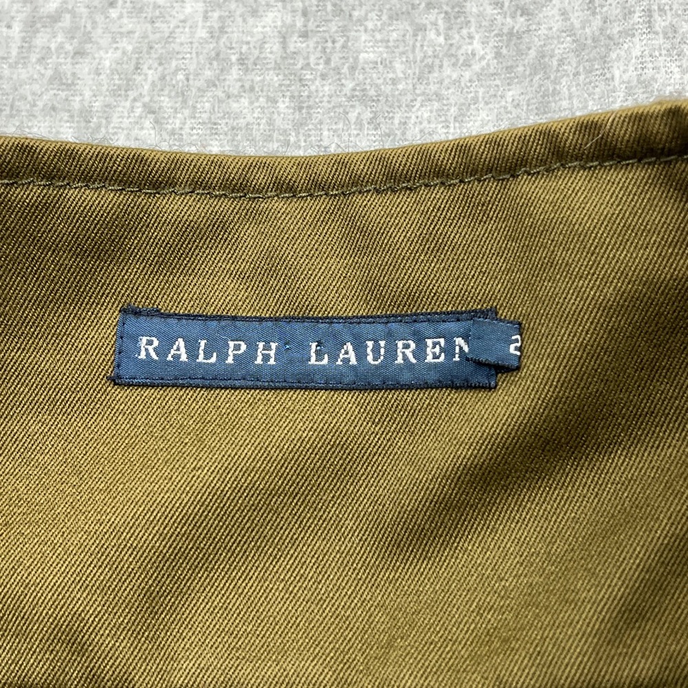 VTG Ralph Lauren Skirt Womens 2 Green Wool Maxi Leather Buckle Tweed Equestrian - Picture 3 of 10